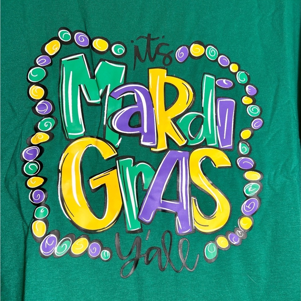 🎭 NWT Mardi Gras Celebration Bundle – Shirt + 5 Headbands – Party Ready! - Picture 4 of 12
